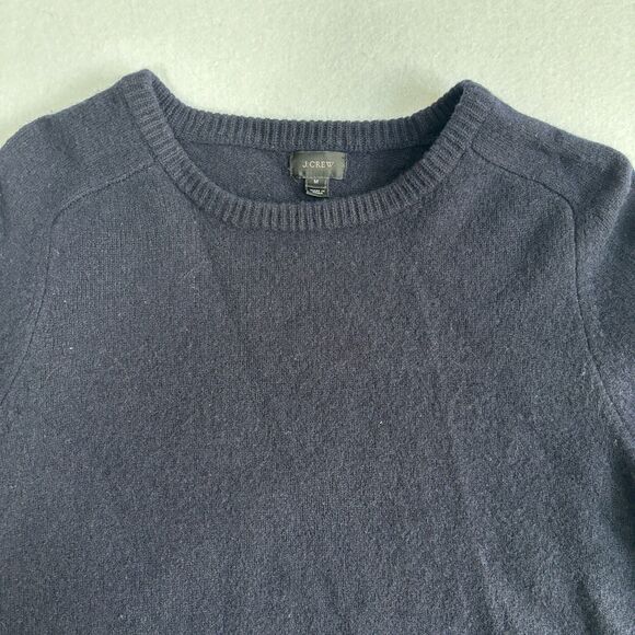 J. Crew Lambswool Sweater Women's M Navy Blue Pullover Classic Preppy Academia - Picture 2 of 7